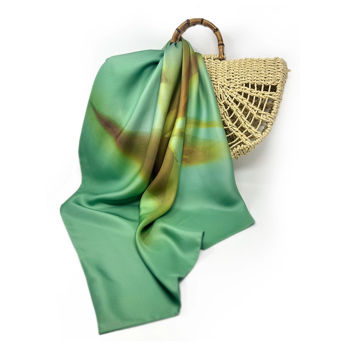 Teal and shops gold double sided silk scarf