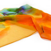 Silk Chiffon Scarf | Lenten Rose Overlays—Orange