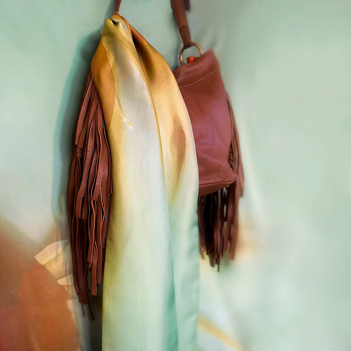 Silk Twill Double-Sided Scarf | Bird of Paradise—Gold & Green