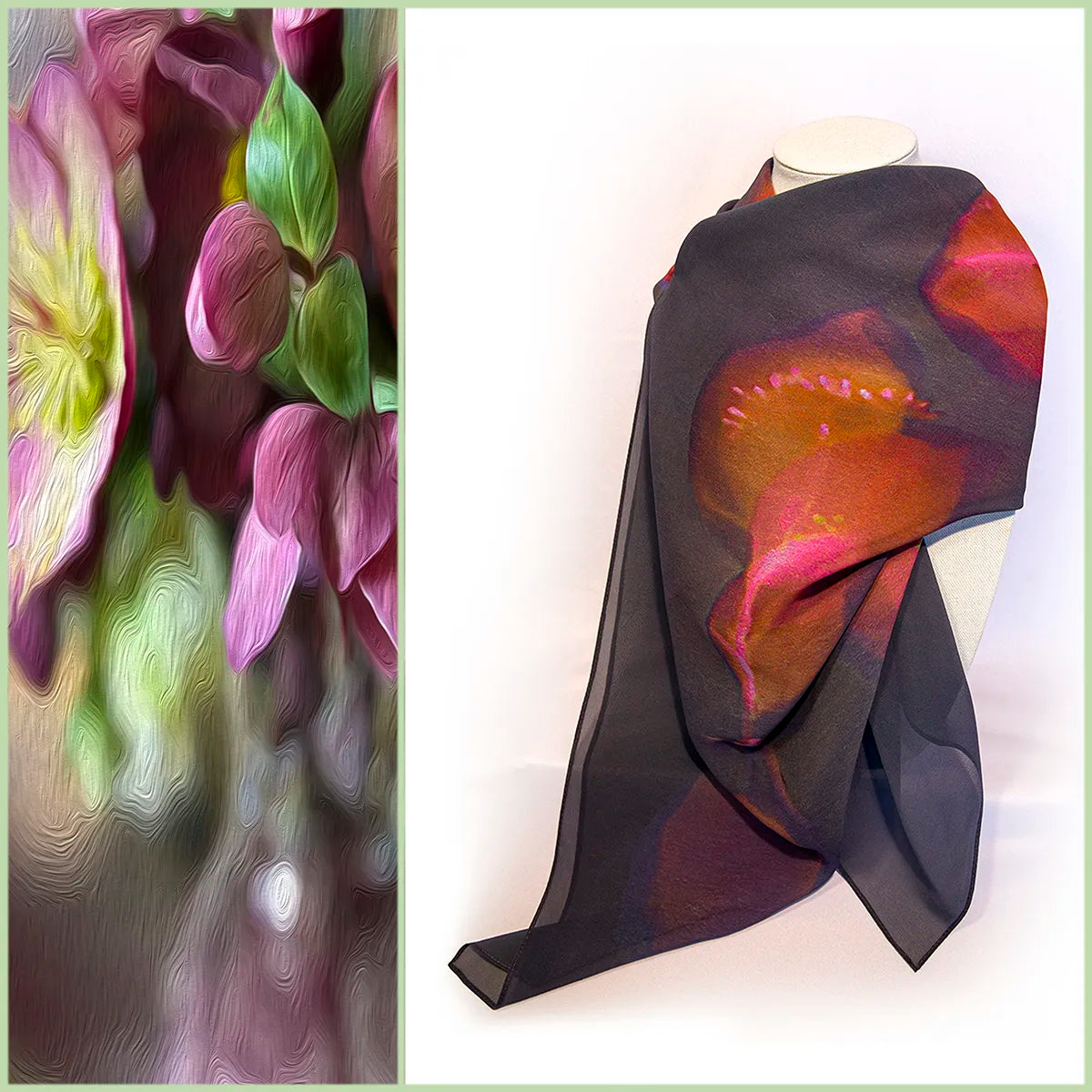 Silk Chiffon Scarf | Lenten Rose—Original