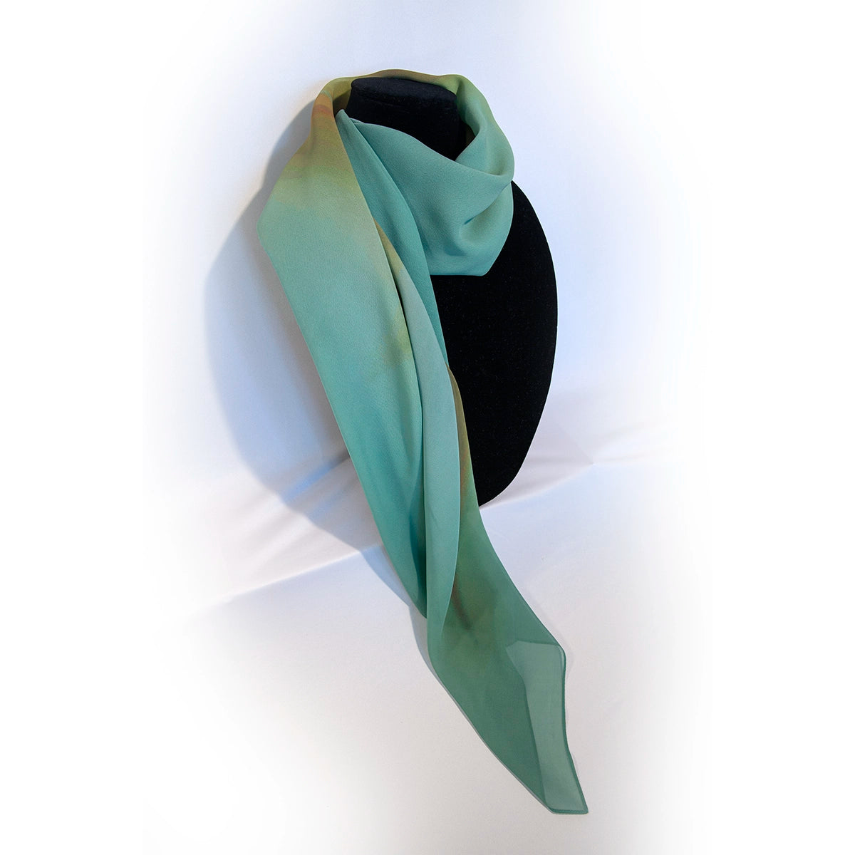 Silk Chiffon Scarf | Bird of Paradise—Gold & Green