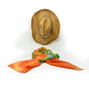 Silk Chiffon Scarf | Lenten Rose Overlays—Orange