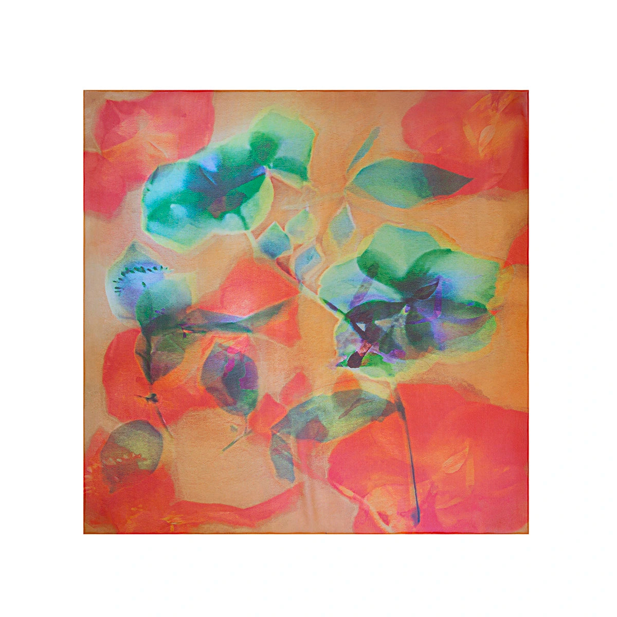 Silk Chiffon Scarf | Lenten Rose Overlays—Orange