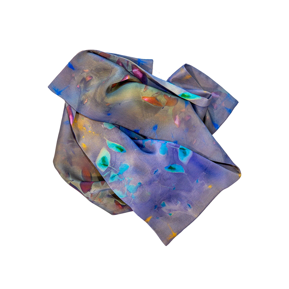 Silk Twill Double-Sided Scarf | Wildflower—Original & Aqua