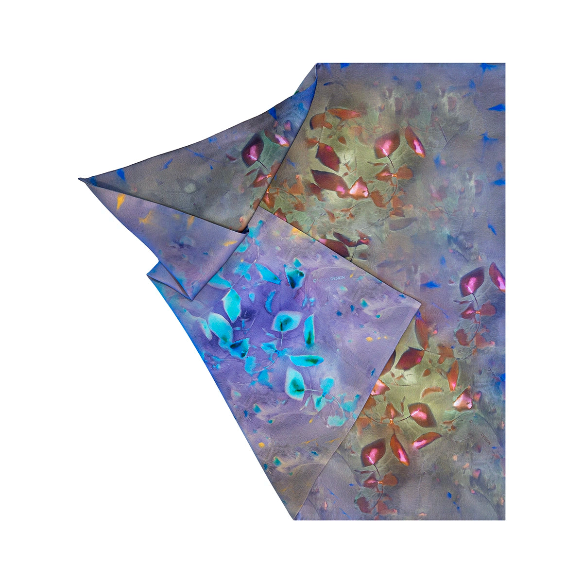 Silk Twill Double-Sided Scarf | Wildflower—Original & Aqua