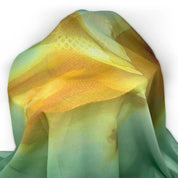 Silk Chiffon Scarf | Bird of Paradise—Gold & Green