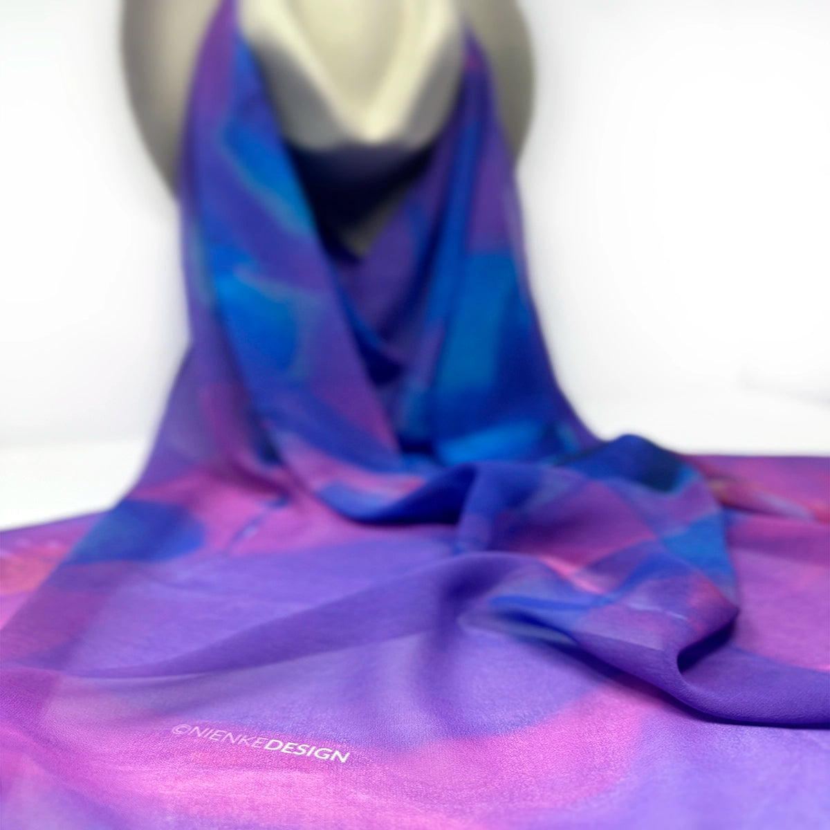 Silk Chiffon Scarf | Lenten Rose Overlays—Purple