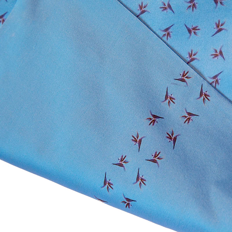 Silk Twill Double-Sided Scarf | Bird of Paradise—Blue